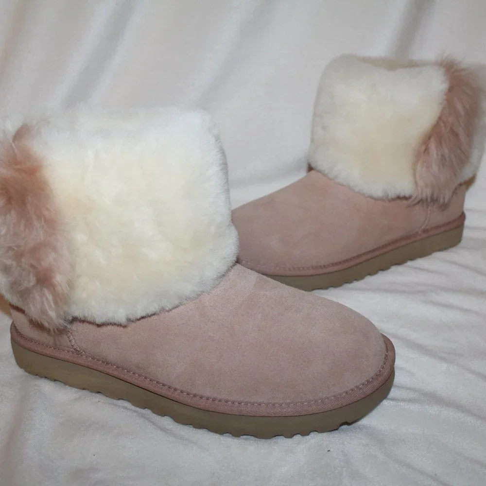 NIB‎ UGG WOMEN'S MINI WISP SUEDE SHEARLING LINED WINTER BOOTS ARROYO